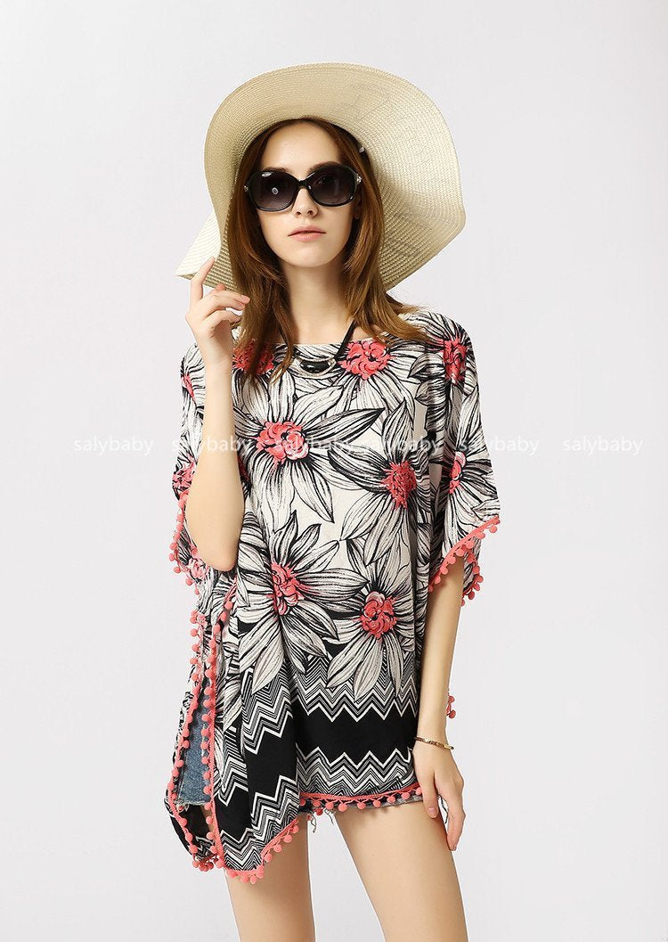 Print Loose Casual Beach Bikini Cover Up