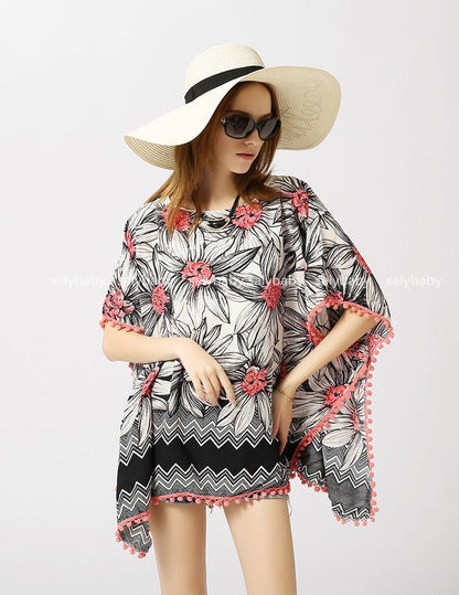 Print Loose Casual Beach Bikini Cover Up