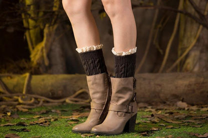 Boot Cuff Thick Short-Sleeved Thick Thick Bamboo Knit Wool Yarn Socks - 12