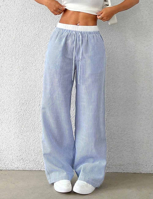 Trendy Striped Loose Wide-Leg Pants