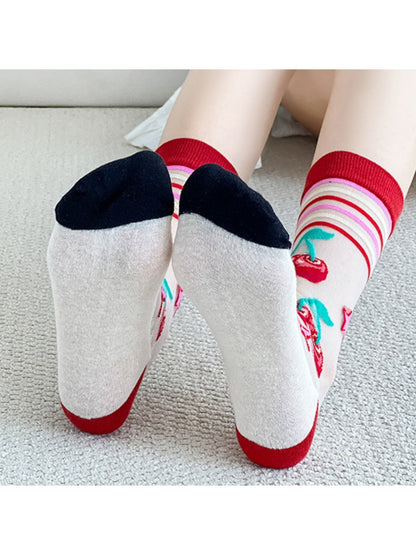 Rufia - Retro Cute Thin Mid-Calf Socks - Sweet &amp; Breezy