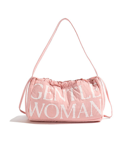 Drawstring Solid Puffer Underarm Shoulder Bag