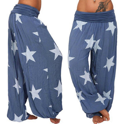 Digital Printed Ethnic Loose Wide-Leg Pants