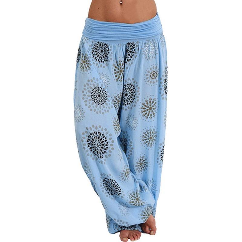 Digital Printed Ethnic Loose Wide-Leg Pants