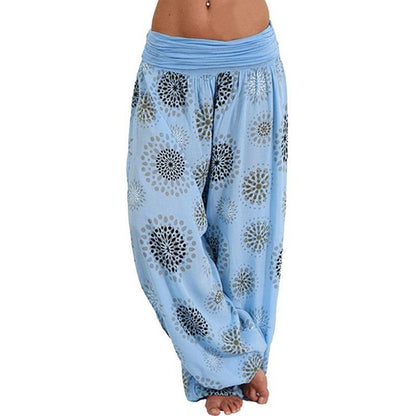 Digital Printed Ethnic Loose Wide-Leg Pants