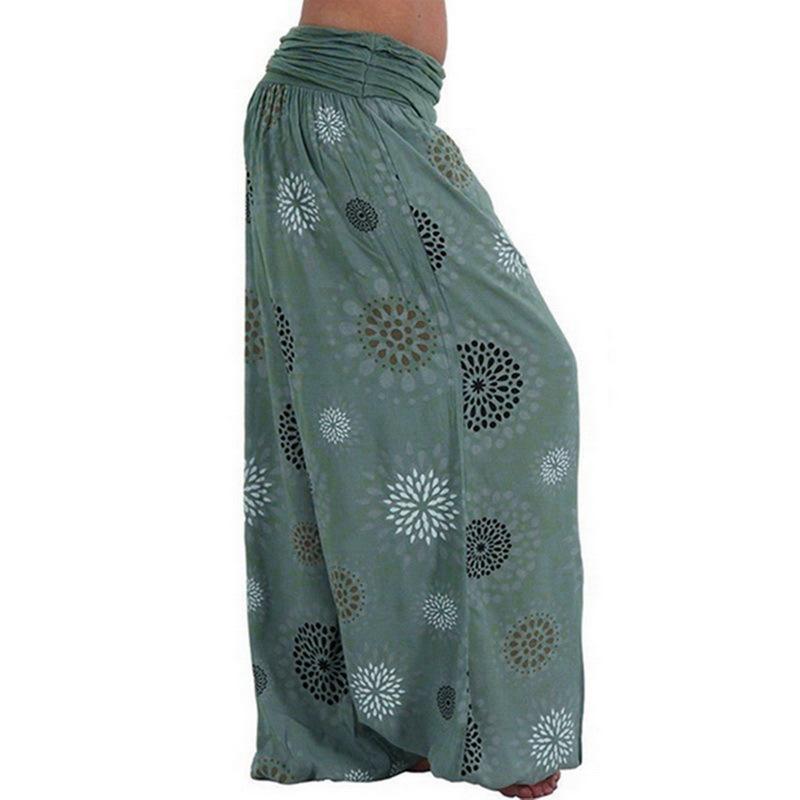 Digital Printed Ethnic Loose Wide-Leg Pants