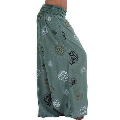 Digital Printed Ethnic Loose Wide-Leg Pants