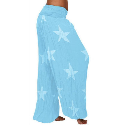 Digital Printed Ethnic Loose Wide-Leg Pants