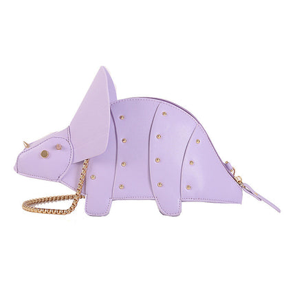 Trendy Cartoon Dinosaur Shoulder Bag Creative Rhinestone Crossbody Bag