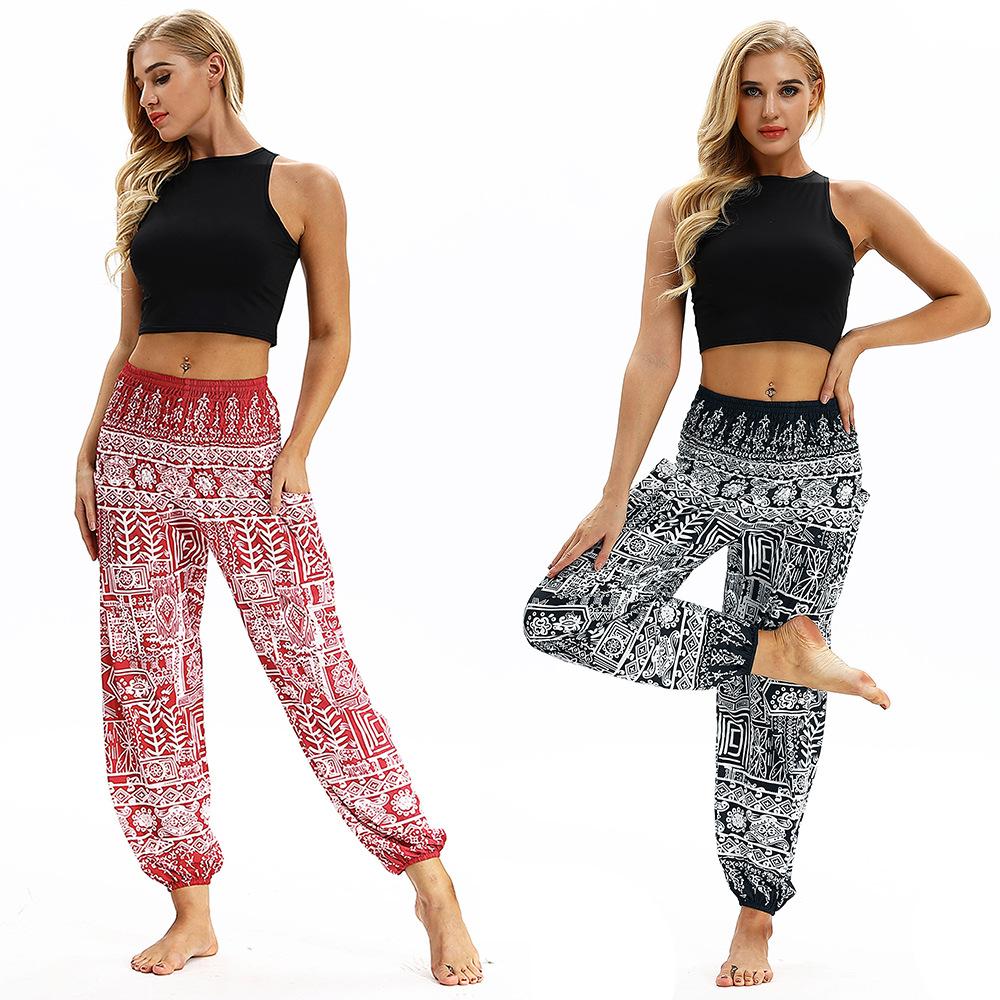 Printed Belly Dance Pants Women Loose Casual Yoga Pants