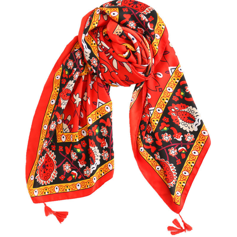 Rattan Sunflower Fringed Scarf Beach Holiday Sunscreen Shawl Dual-Use