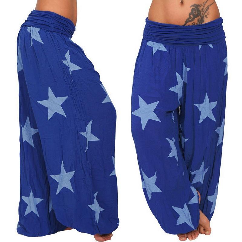 Digital Printed Ethnic Loose Wide-Leg Pants