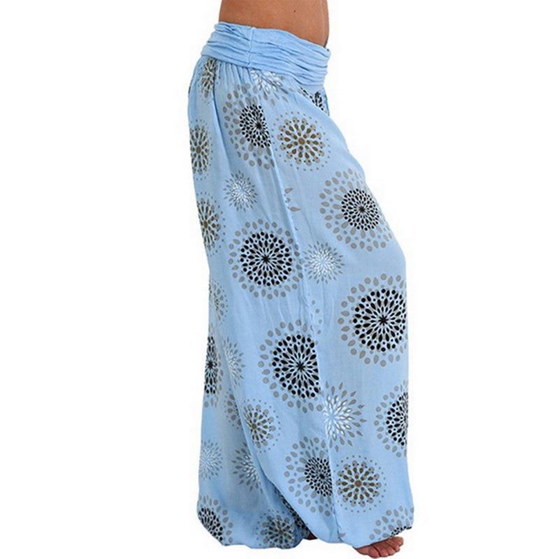 Digital Printed Ethnic Loose Wide-Leg Pants