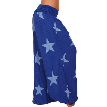 Digital Printed Ethnic Loose Wide-Leg Pants