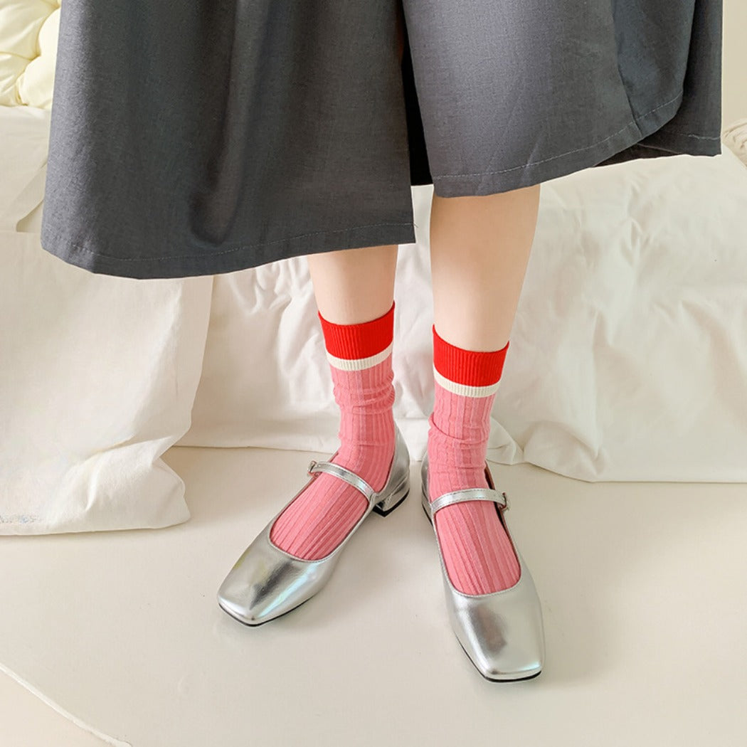 Rufia - Color-Block Textured Socks - Stylish &amp; Soft