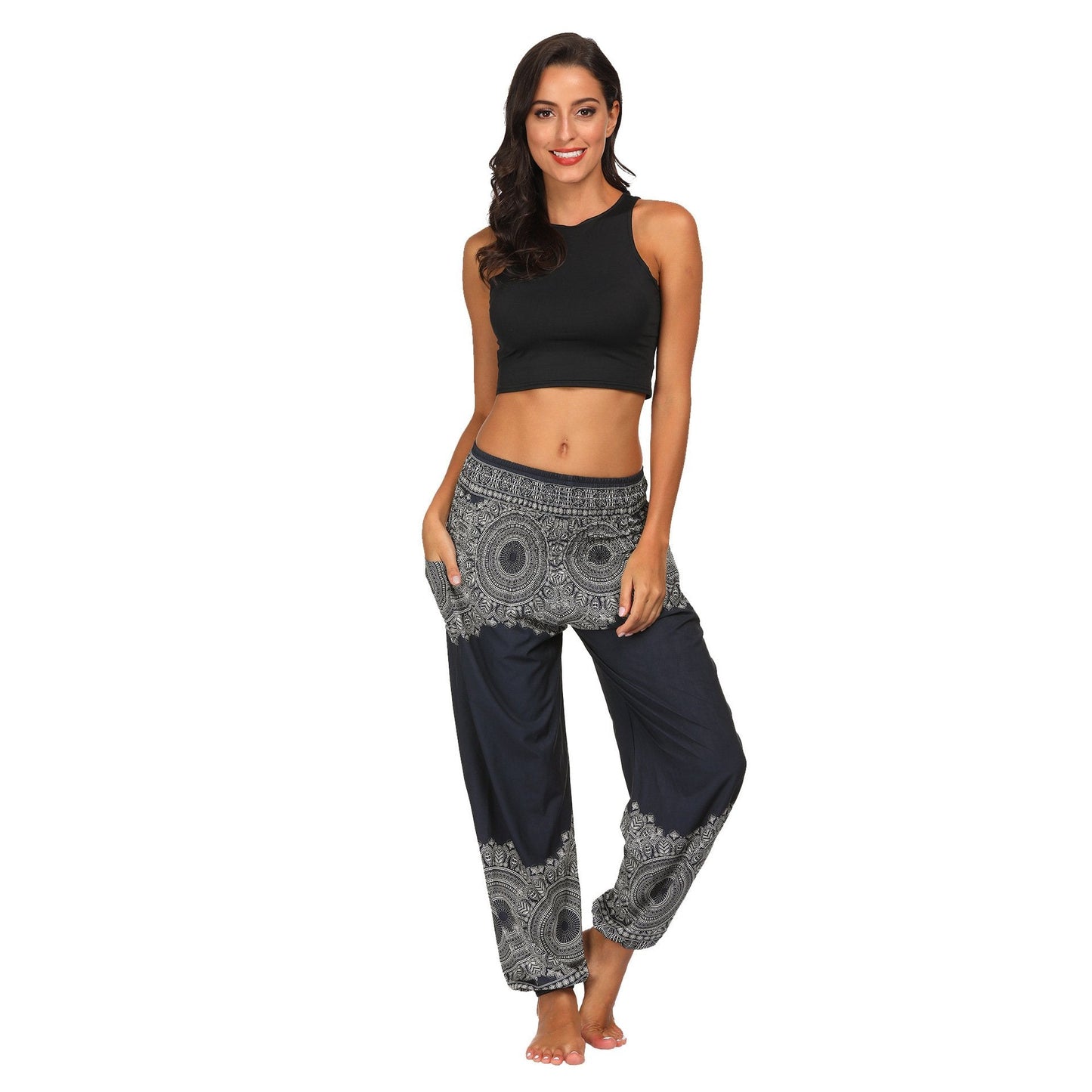 Printed Women'S Drawstring Loose Bloomers Fashion Dance Yoga Sweatpants