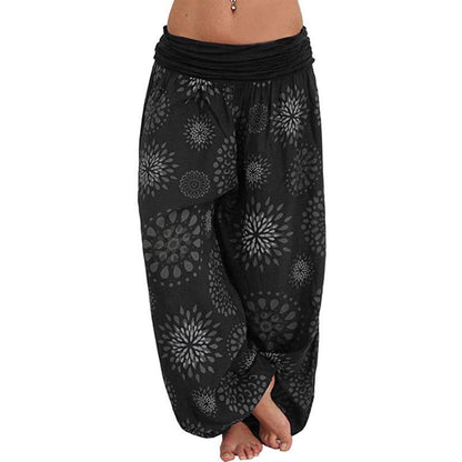Digital Printed Ethnic Loose Wide-Leg Pants