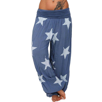 Digital Printed Ethnic Loose Wide-Leg Pants
