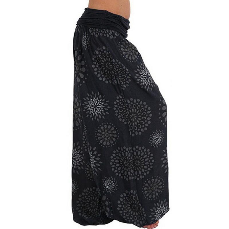 Digital Printed Ethnic Loose Wide-Leg Pants