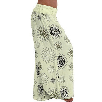 Digital Printed Ethnic Loose Wide-Leg Pants