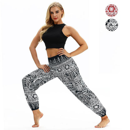Printed Belly Dance Pants Women Loose Casual Yoga Pants