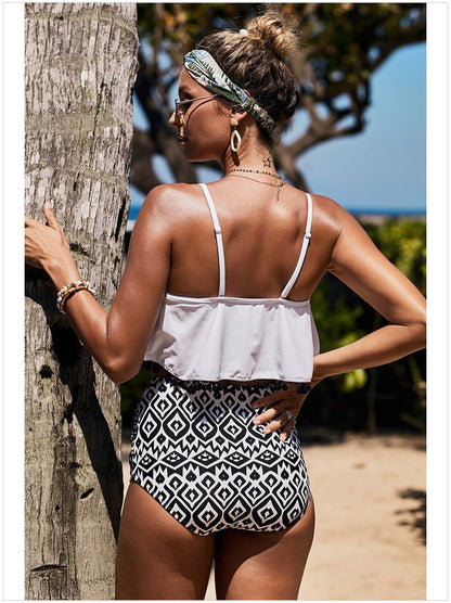 Spa Cover Belly Two-Piece Hem Ball Tassel Bikini