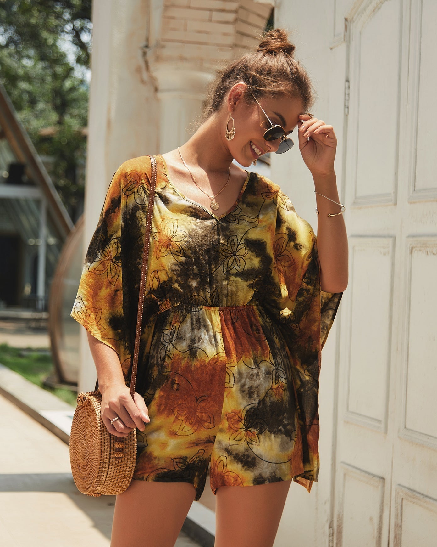Summer Bohemian Print Vacation Women'S Jumpsuit