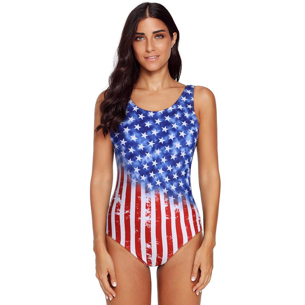 Women'S Gradient Solid Color Sexy Underwireless Bikini One-Piece Swimsuit