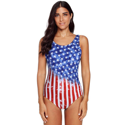 Women'S Gradient Solid Color Sexy Underwireless Bikini One-Piece Swimsuit