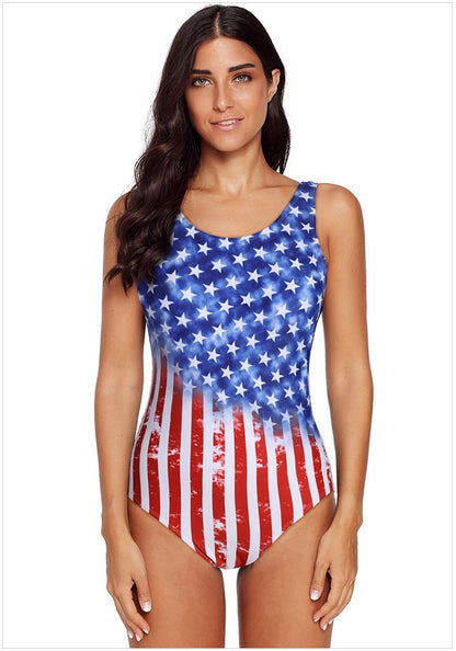 Women'S Gradient Solid Color Sexy Underwireless Bikini One-Piece Swimsuit