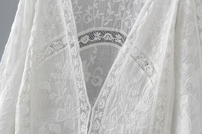 Hand-Cut Crocheted Blouses Lace Shirts Thin Sunscreen Shirts Knitted Shirts And Cardigans