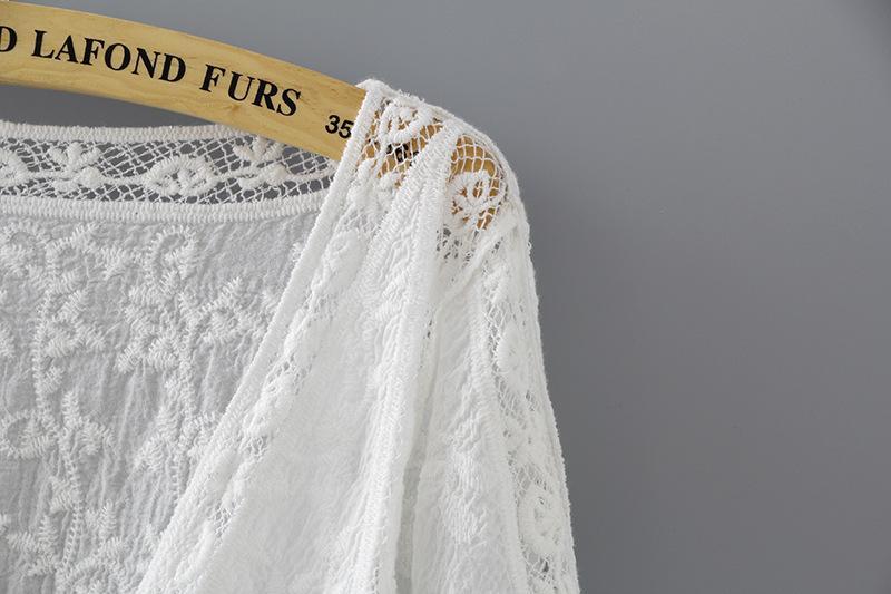 Hand-Cut Crocheted Blouses Lace Shirts Thin Sunscreen Shirts Knitted Shirts And Cardigans