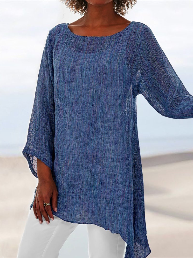 Pure Casual Jacket Irregular Long Sleeve T-Shirt Women'S Wear