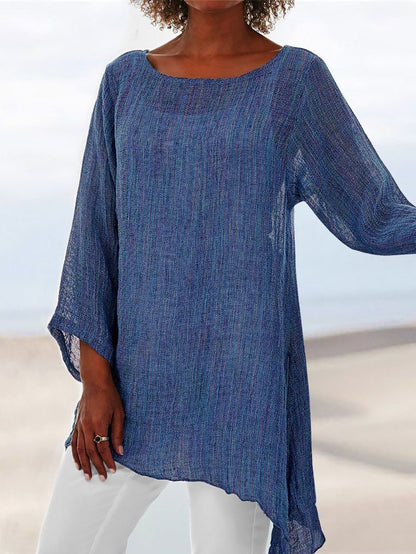 Pure Casual Jacket Irregular Long Sleeve T-Shirt Women'S Wear