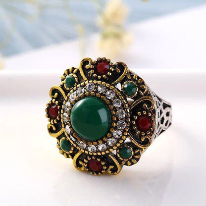 Unique Vintage Wedding Turkey Crystal Jewelry Rhinestone Ring