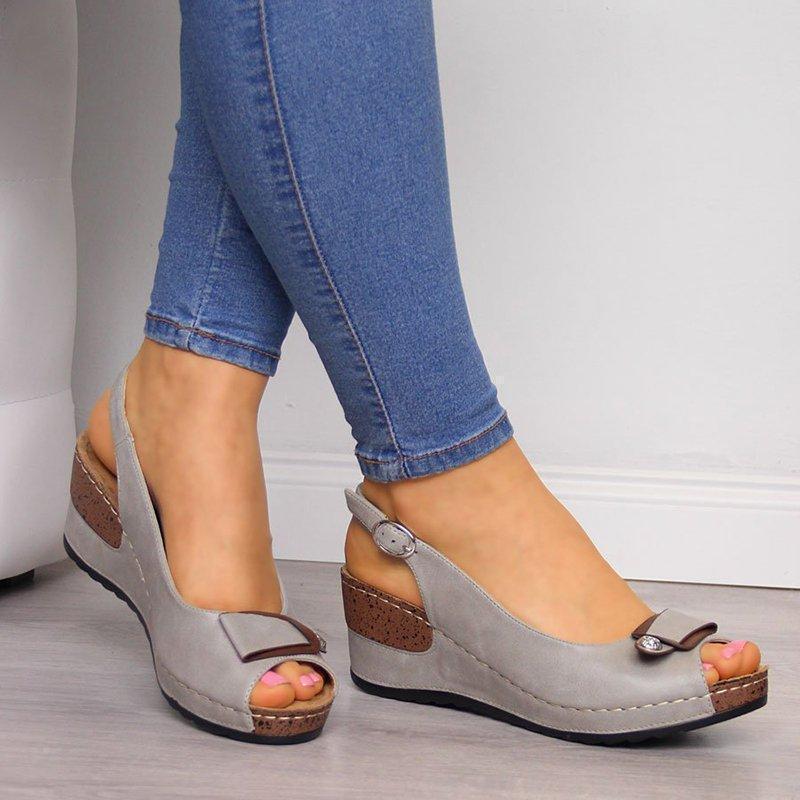 High Heel Fish Mouth Buckle Sandals