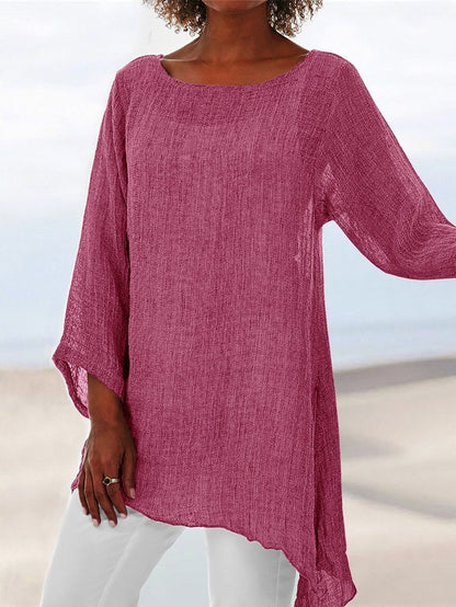 Pure Casual Jacket Irregular Long Sleeve T-Shirt Women'S Wear