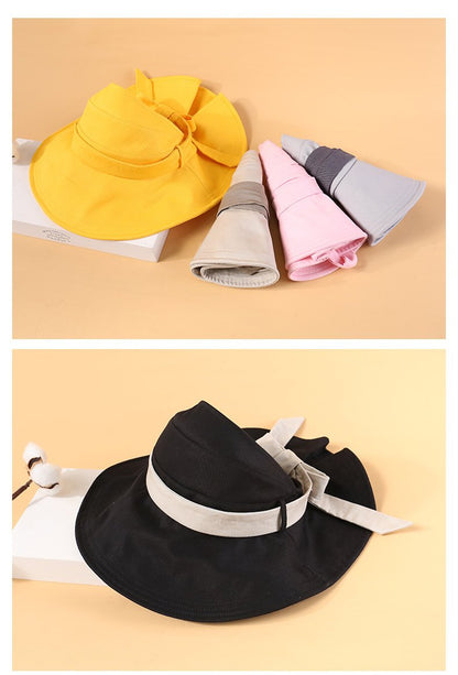 Summer Women'S Empty Top Big Brim Cover Face Fisherman Hat
