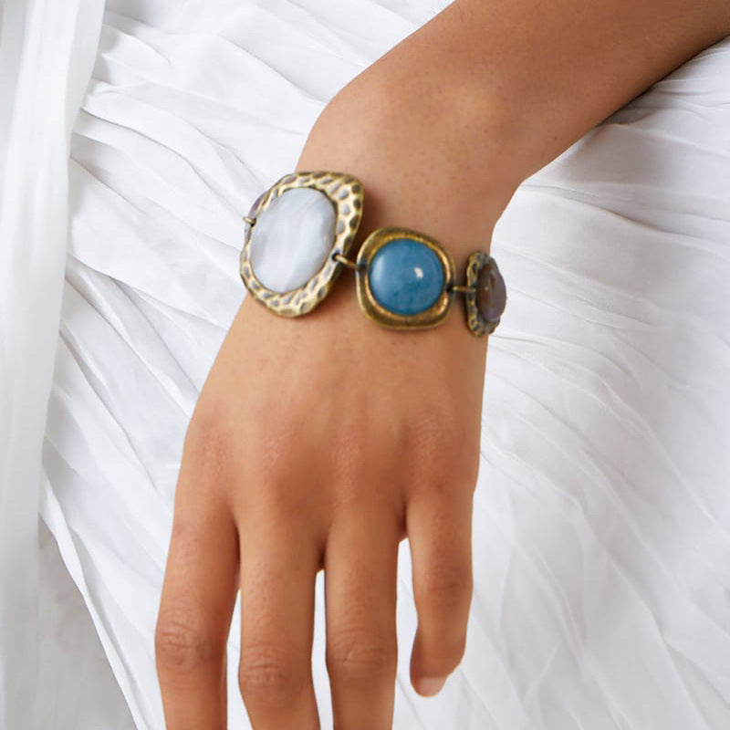 Trendy Personality Irregular Metal Stone Bracelet
