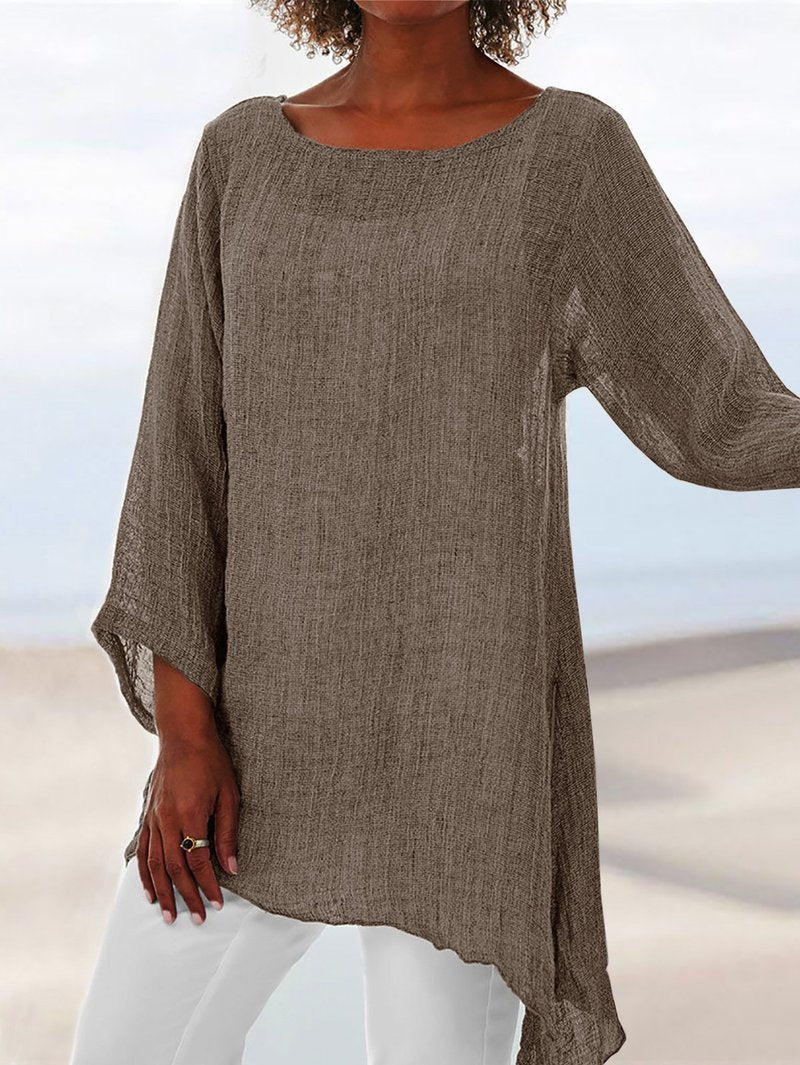Pure Casual Jacket Irregular Long Sleeve T-Shirt Women'S Wear