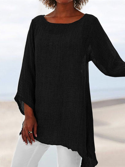 Pure Casual Jacket Irregular Long Sleeve T-Shirt Women'S Wear