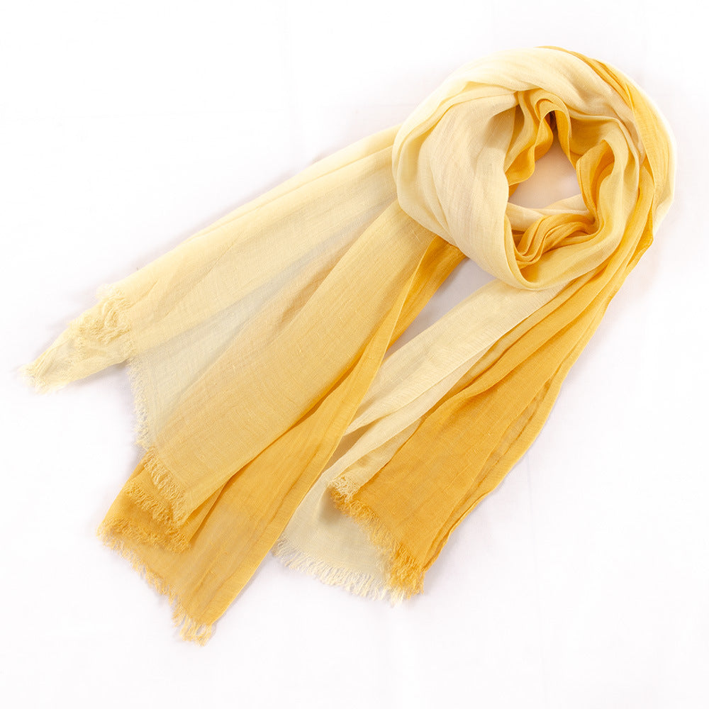 Scarvii - Elegant Contrast Style Cotton Long Scarf
