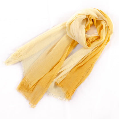 Scarvii - Elegant Contrast Style Cotton Long Scarf