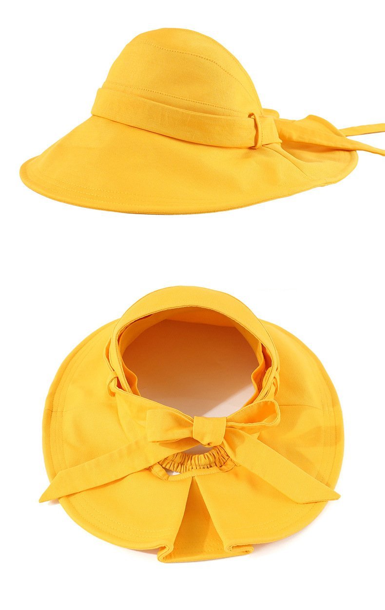 Summer Women'S Empty Top Big Brim Cover Face Fisherman Hat