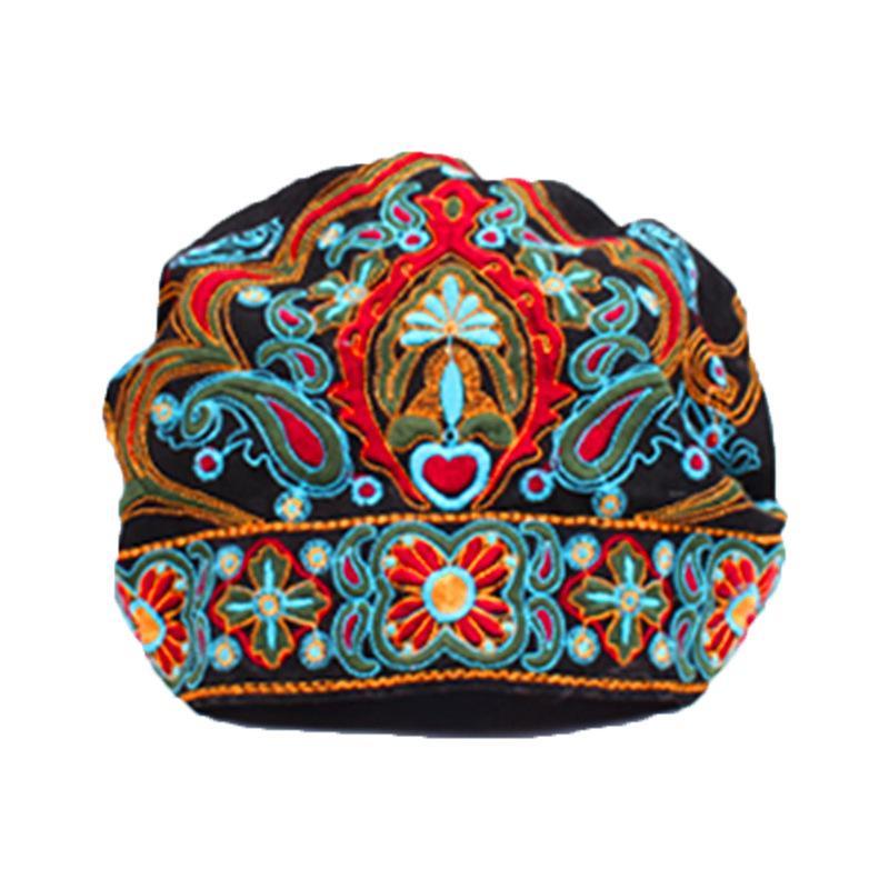 Tibetan Ethnic Embroidered Headscarf Hat Leisure Retro Embroidered Hat