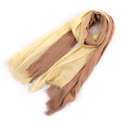 Scarvii - Elegant Contrast Style Cotton Long Scarf