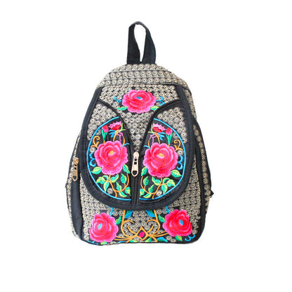 New Ethnic Style Embroidered Backpack For Women'S Embroidered Canvas Leisure Backpack