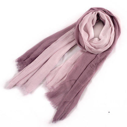 Scarvii - Elegant Contrast Style Cotton Long Scarf