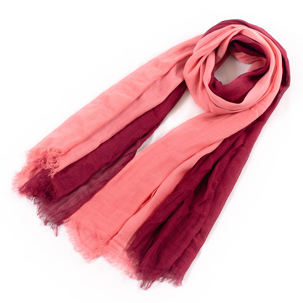Scarvii - Elegant Contrast Style Cotton Long Scarf