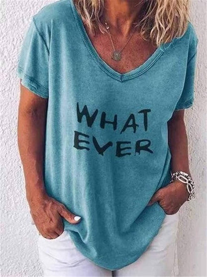 T-Shirt With Short Sleeve And Round Collar Printed Letters